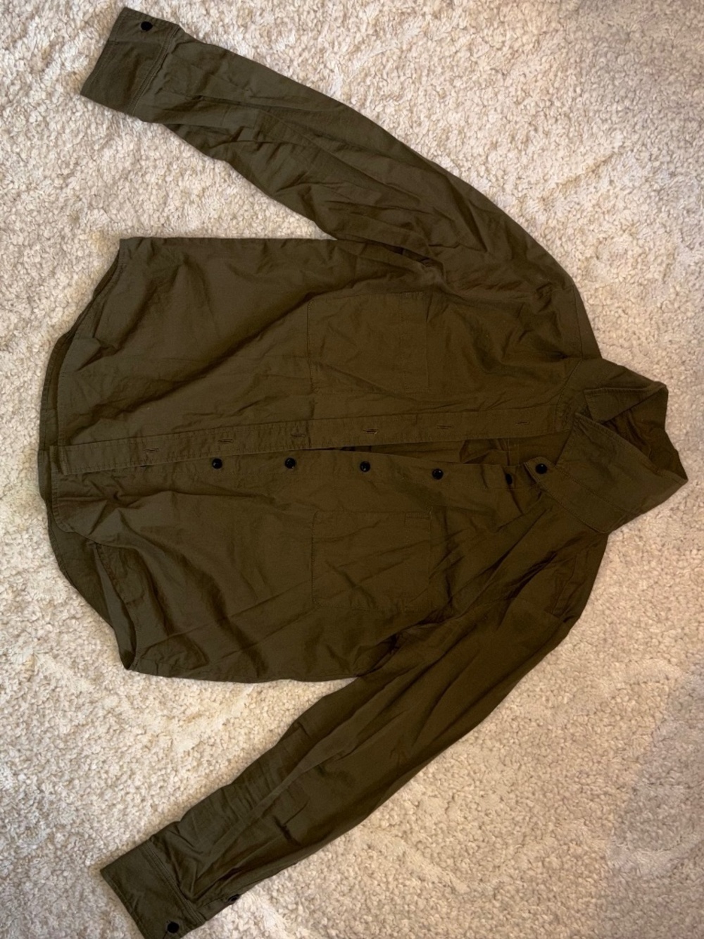 Vetta Olive Green Button-Down, Size XS